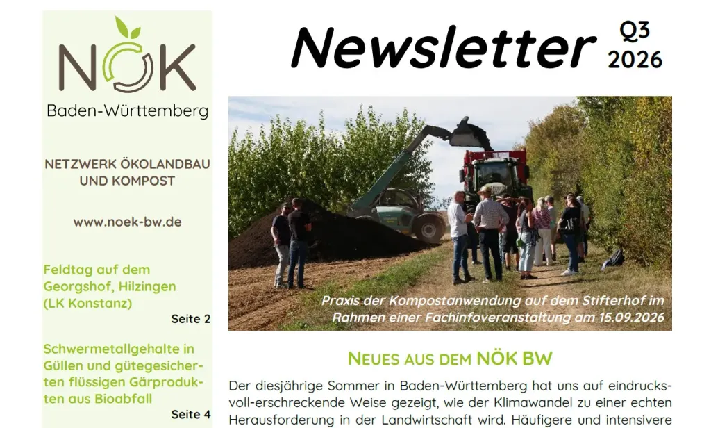 3. Newsletter des NÖK Baden-Württemberg mit vielen interessanten Themen rund um Komposte